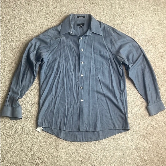 Calvin Klein Blue Casual Button Down Shirt - Picture 1 of 6